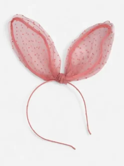 Akcesoria Do Włosów^Royalfashion Dziecięca opaska do włosów z uszkami królika ciemnoróżowy