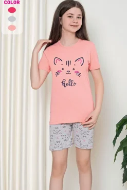 Piżamy^Royalfashion Dziecięca piżama z printem różowy