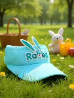 Czapki^Royalfashion Dziecięcy daszek Przeciwsłoneczny Rabbit Ears mięta