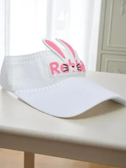 Czapki^Royalfashion Dziecięcy daszek Przeciwsłoneczny Rabbit Ears biały