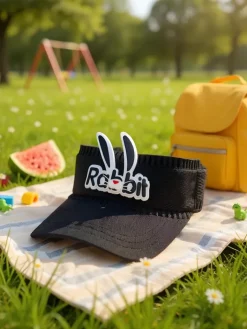 Czapki^Royalfashion Dziecięcy daszek Przeciwsłoneczny Rabbit Ears czarny