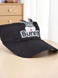 Czapki^Royalfashion Dziecięcy daszek Przeciwsłoneczny Bunny Ears czarny