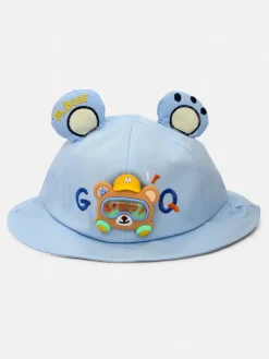 Czapki^Royalfashion Dziecięcy Kapelusz z uszkami Misiowa Radość Błękit nieba