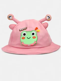 Czapki^Royalfashion Dziecięcy Kapelusz z żabką Froggy Smile różowy