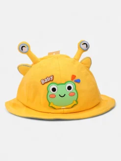 Czapki^Royalfashion Dziecięcy Kapelusz z żabką Froggy Smile żółty