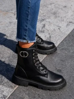 Workery|Botki Sznurowane^Royalfashion Eko skórzane damskie botki Enoll