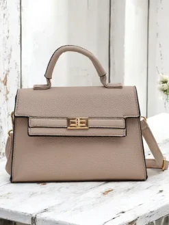 Małe Torebki^Royalfashion Elegancka mała torebka damska typu kuferek brązowy