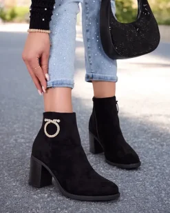 Botki Z Delikatnym Ociepleniem|Botki Na Słupku^Royalfashion Eleganckie botki damskie Osiom