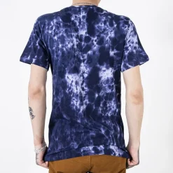 Bluzki^Royalfashion Fioletowa bawełniana koszulka męska z printem fioletowy