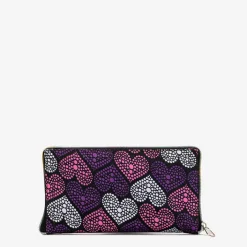 Materiałowe|Torebki Shoppers^Royalfashion Fioletowa torba zakupowa w serduszka składana w portfel fioletowy