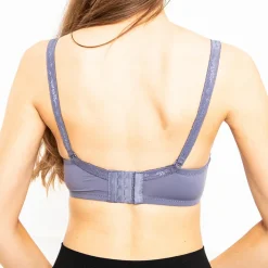 Codzienne^Royalfashion usztywniany biustonosz z koronką fioletowy