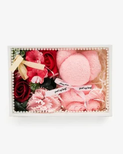 Dekoracje I Ozdoby^Royalfashion Flowerbox Kwiaty w pudełku z misiem czerwony