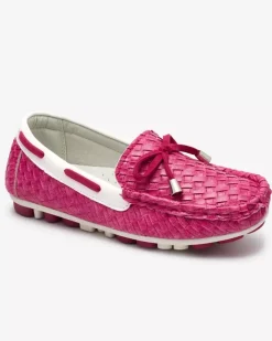 Dziewczęce^Royalfashion Fuksjowe dziecięce mokasyny Dannad ciemnoróżowy