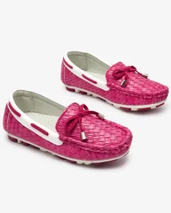 Dziewczęce^Royalfashion Fuksjowe dziecięce mokasyny Dannad ciemnoróżowy