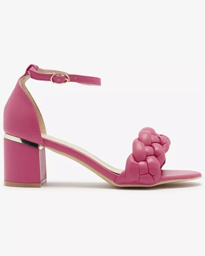 Buty Na Wielkie Wyjście|Sandały Na Słupku^Royalfashion Fuksjowe sandały damskie na słupku Marines Fuksjowy