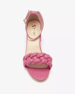 Buty Na Wielkie Wyjście|Sandały Na Słupku^Royalfashion Fuksjowe sandały damskie na słupku Marines Fuksjowy