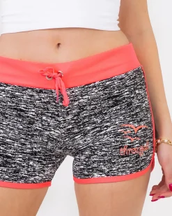 Krótkie Spodenki^Royalfashion Fuksjowo-czarne neonowe damskie sportowe krótkie spodenki czarny