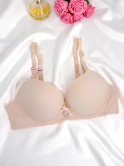 Codzienne^Royalfashion Gładki damski usztywniany biustonosz Smooth Fit beżowy