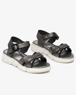 Dziewczęce^Royalfashion owe błyszczące sandały dziewczęce Jenilo grafit
