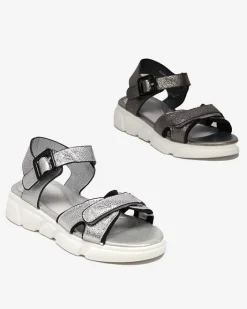 Dziewczęce^Royalfashion owe błyszczące sandały dziewczęce Jenilo grafit