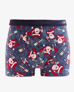 Majtki^Royalfashion Granatowe męskie bokserki świąteczne