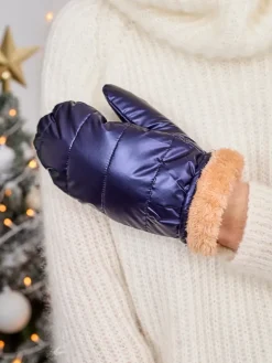 Rękawiczki^Royalfashion Granatowe rękawiczki damskie Granatowy