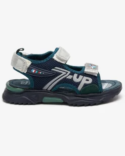 Chłopięce^Royalfashion Granatowo-zielone sandały dziecięce Doniso Granatowy