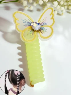 Dziewczęce|Akcesoria Do Włosów^Royalfashion Gumka do włosów sprężynka z motylkiem Spring Butterfly żółty