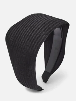 Akcesoria Do Włosów^Royalfashion Gumka do włosów- szeroka, prążkowana czarny