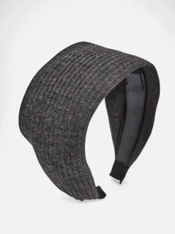 Akcesoria Do Włosów^Royalfashion Gumka do włosów- szeroka, prążkowana gołębi szary