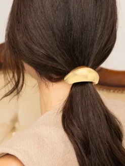 Akcesoria Do Włosów^Royalfashion Gumka do włosów z półokrągłą ozdobą Halfmoon Twist złoty