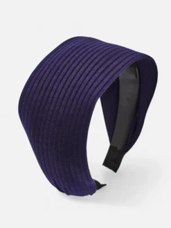 Akcesoria Do Włosów^Royalfashion Gumka do włosów- szeroka, prążkowana Granatowy