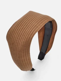 Akcesoria Do Włosów^Royalfashion Gumka do włosów- szeroka, prążkowana brązowy