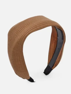 Akcesoria Do Włosów^Royalfashion Gumka do włosów- szeroka, prążkowana brązowy