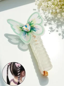 Dziewczęce|Akcesoria Do Włosów^Royalfashion Gumka do włosów sprężynka z motylkiem Spring Butterfly zielony