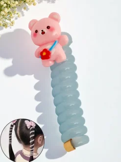 Dziewczęce|Akcesoria Do Włosów^Royalfashion Gumka do włosów sprężynka z misiem Teddy Twist niebieski
