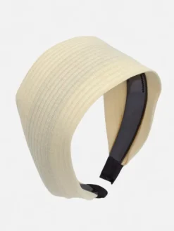 Akcesoria Do Włosów^Royalfashion Gumka do włosów- szeroka, prążkowana krem