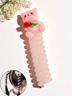 Dziewczęce|Akcesoria Do Włosów^Royalfashion Gumka do włosów sprężynka z misiem Teddy Twist różowy