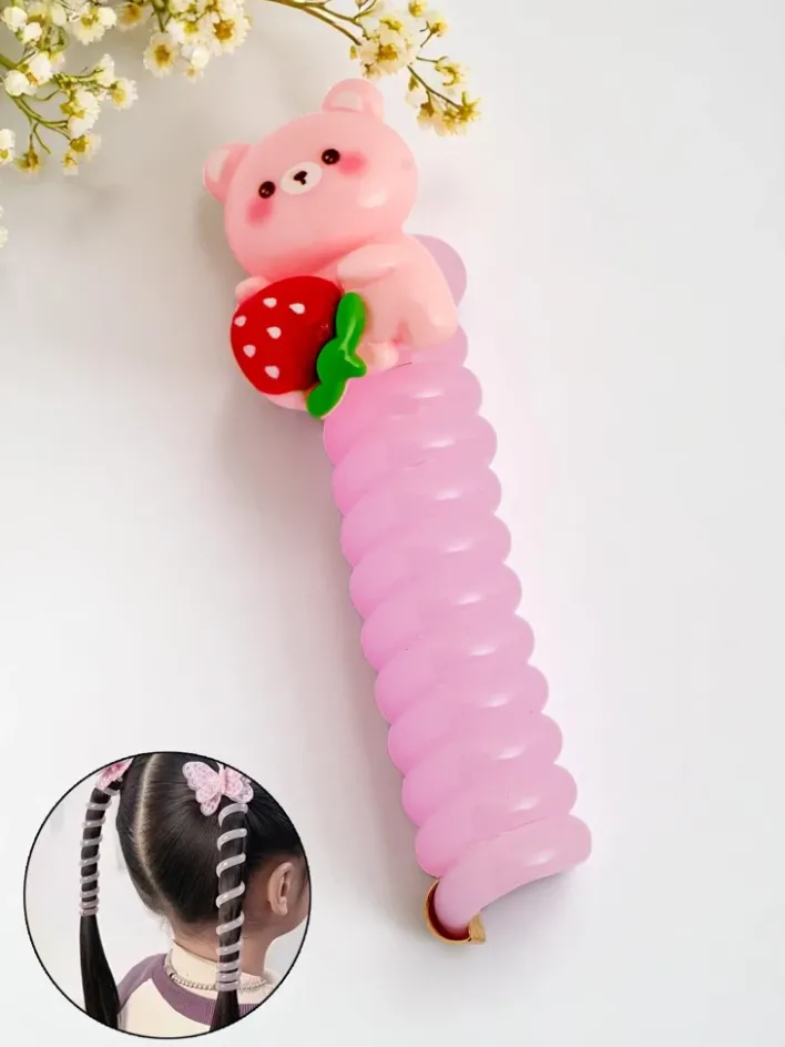 Dziewczęce|Akcesoria Do Włosów^Royalfashion Gumka do włosów sprężynka z misiem Teddy Twist fioletowy