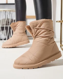 Śniegowce^Royalfashion Jasnobrązowe damskie buty a'la śniegowce Amirfu jasny brązowy