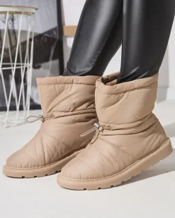 Śniegowce^Royalfashion Jasnobrązowe damskie ocieplane buty a'la śniegowce Kaliolen jasny brązowy