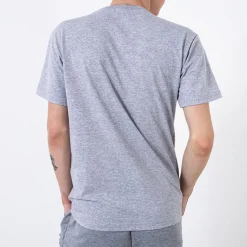 Bluzki^Royalfashion Jasnoszary bawełniany t-shirt męski zdobiony printem i napisem Jasny szary