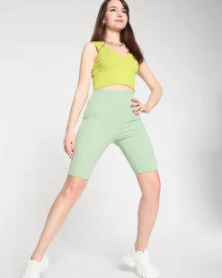 Spodenki 3/4|Krótkie Spodenki^Royalfashion Jasnozielone damskie legginsy kolarki mięta