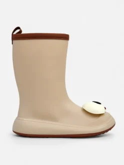 Chłopięce|Dziewczęce^Royalfashion Kalosze dziecięce Funny Eyes beżowy