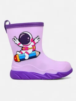 Dziewczęce^Royalfashion Kalosze dziecięce z kosmonautą Cosmos fioletowy