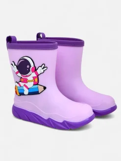 Dziewczęce^Royalfashion Kalosze dziecięce z kosmonautą Cosmos fioletowy