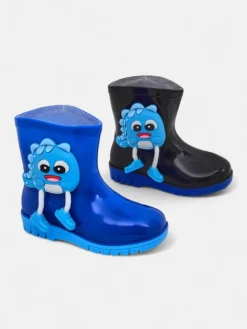 Chłopięce^Royalfashion Kalosze dziecięce z potworkiem Zeus Królewski niebieski