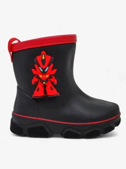 Chłopięce^Royalfashion Kalosze dziecięce z robotem Power Robot czarny