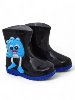 Chłopięce^Royalfashion Kalosze dziecięce z potworkiem Zeus czarny