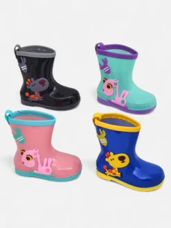 Chłopięce|Dziewczęce^Royalfashion Kalosze dziecięce z naszywkami Good Time różowy